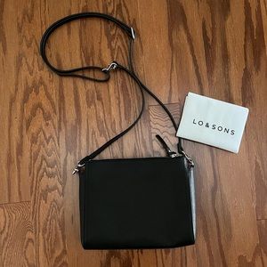 Lo & Sons The Pearl Black Saffiano Leather with Silver Hardware